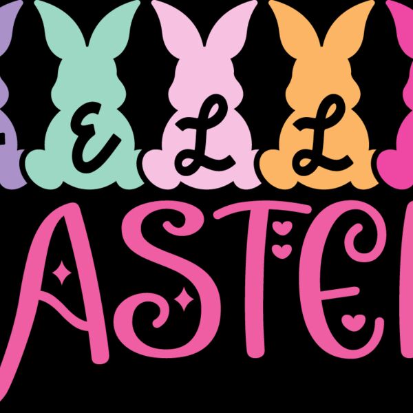 Hello Easter Text with Bunny Thumbnail